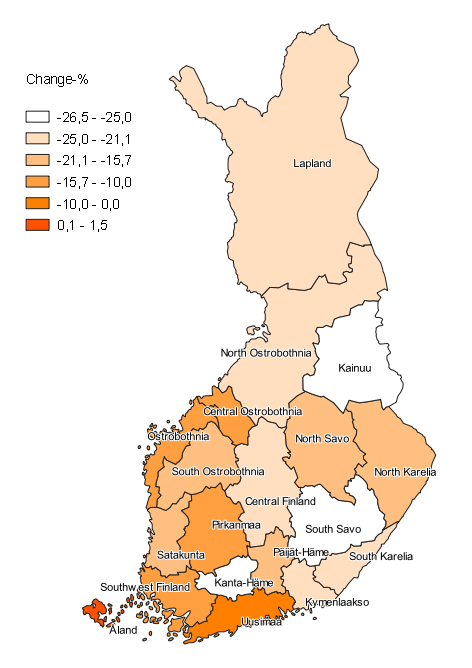 Change in the number of children aged under 3 in families with underage children by region from 2008 to 2018